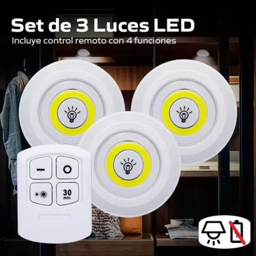 Set de 3 Luces Led Con Control