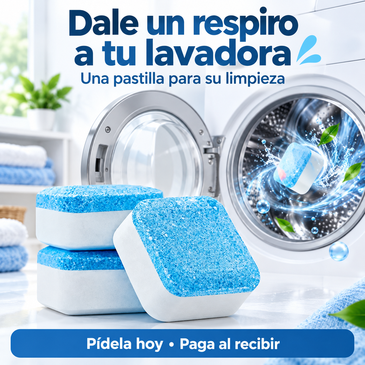 ¿Tu lavadora huele mal? Dale una limpieza con la Pastilla Azu